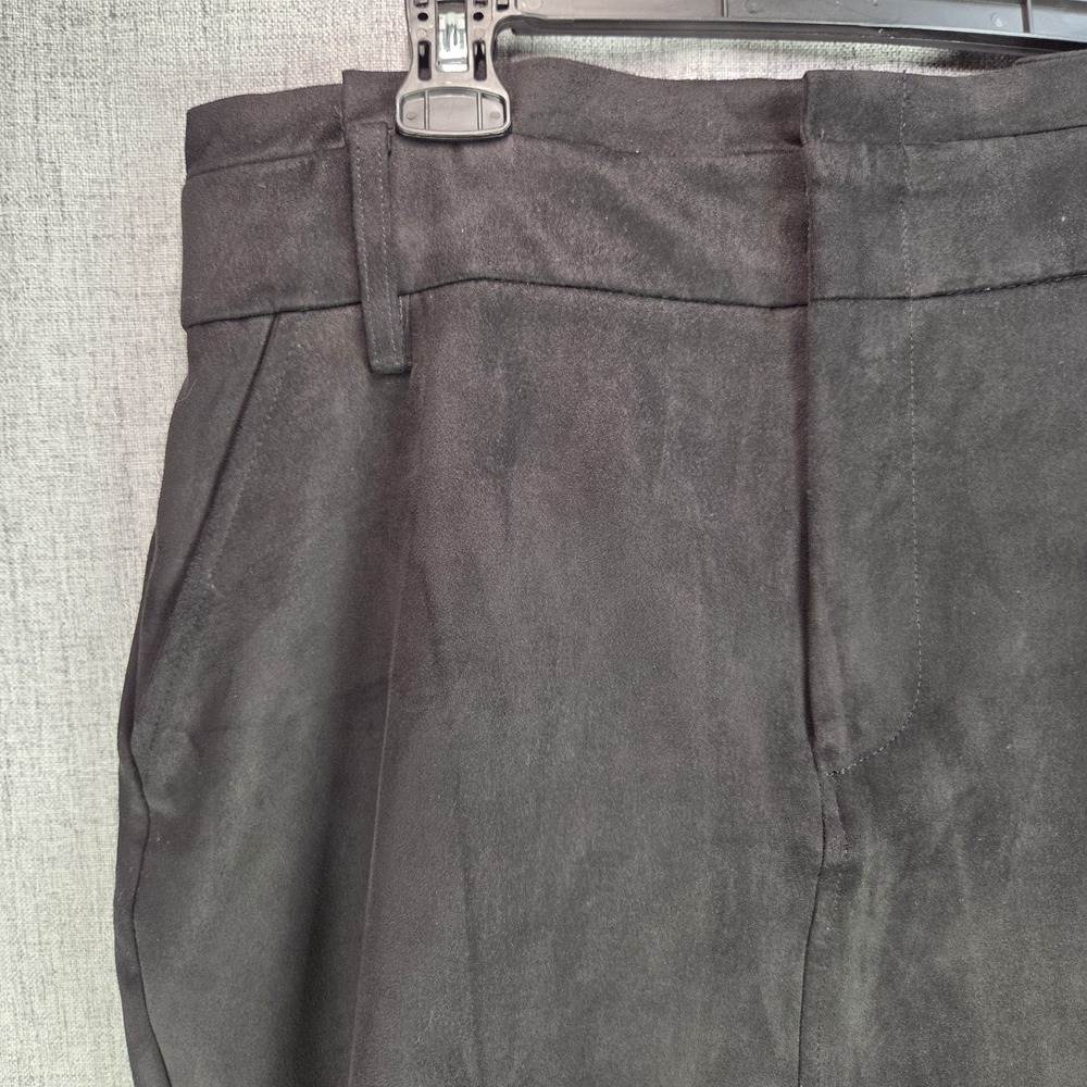 Zara TRF Collection Skirt Womens Large Black Faux Suede Mini A-Line Paperbag